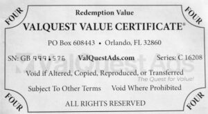 ValQuest Value Certificate - 4